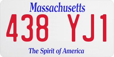 MA license plate 438YJ1