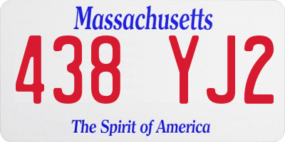 MA license plate 438YJ2