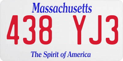 MA license plate 438YJ3