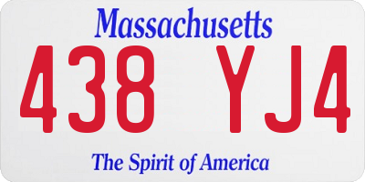 MA license plate 438YJ4