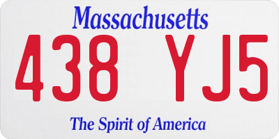 MA license plate 438YJ5