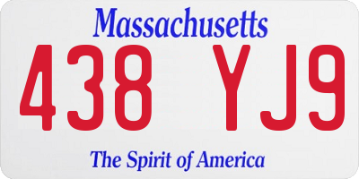 MA license plate 438YJ9