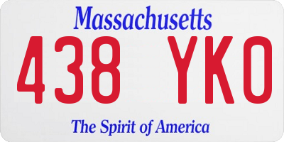 MA license plate 438YK0