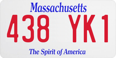 MA license plate 438YK1
