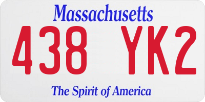 MA license plate 438YK2