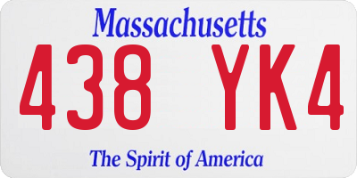 MA license plate 438YK4