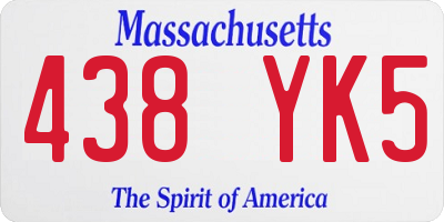 MA license plate 438YK5