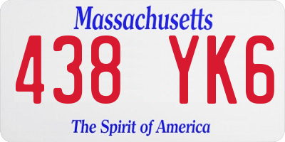 MA license plate 438YK6