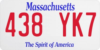 MA license plate 438YK7