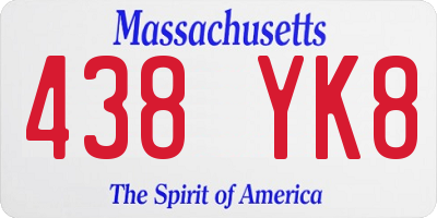 MA license plate 438YK8