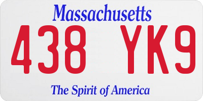 MA license plate 438YK9