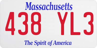 MA license plate 438YL3