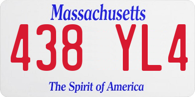 MA license plate 438YL4