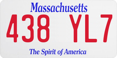 MA license plate 438YL7
