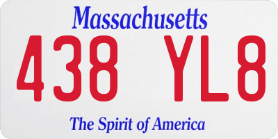 MA license plate 438YL8