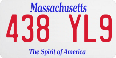 MA license plate 438YL9