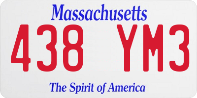 MA license plate 438YM3