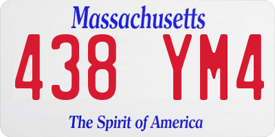 MA license plate 438YM4