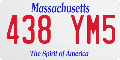 MA license plate 438YM5