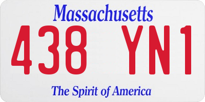 MA license plate 438YN1