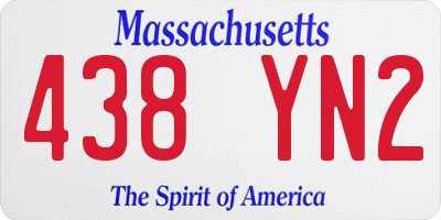 MA license plate 438YN2