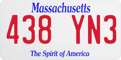 MA license plate 438YN3