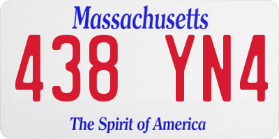 MA license plate 438YN4