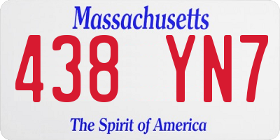 MA license plate 438YN7