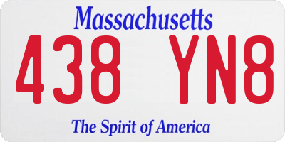MA license plate 438YN8