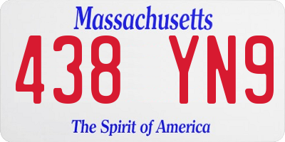 MA license plate 438YN9