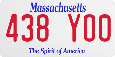 MA license plate 438YO0