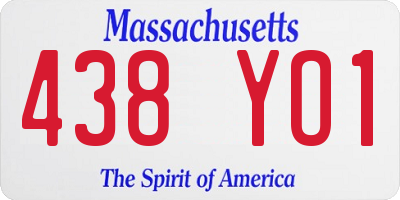 MA license plate 438YO1