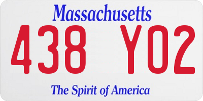 MA license plate 438YO2