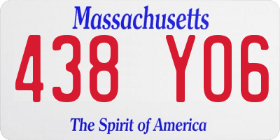 MA license plate 438YO6