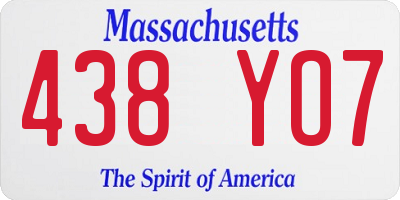 MA license plate 438YO7
