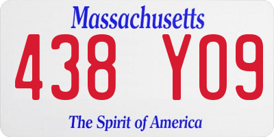 MA license plate 438YO9