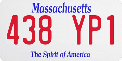 MA license plate 438YP1