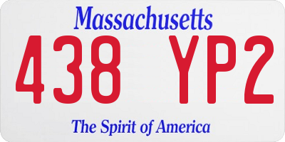MA license plate 438YP2