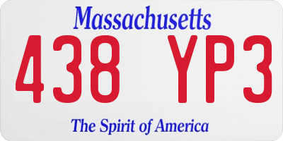 MA license plate 438YP3