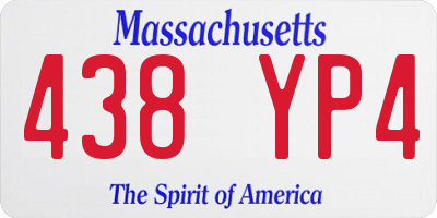 MA license plate 438YP4