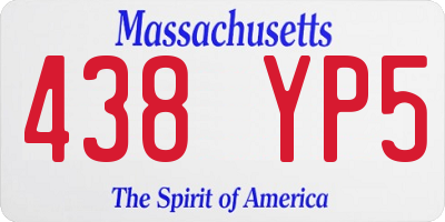 MA license plate 438YP5