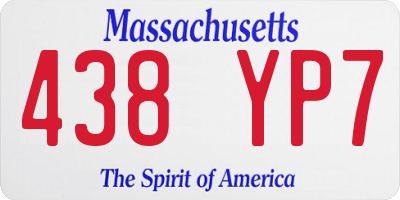 MA license plate 438YP7