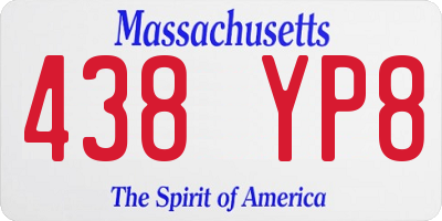MA license plate 438YP8