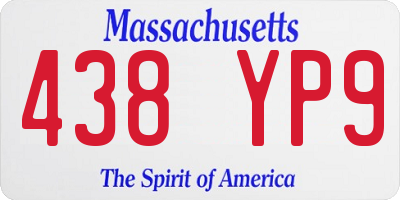 MA license plate 438YP9