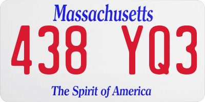 MA license plate 438YQ3