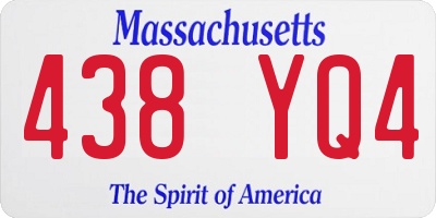 MA license plate 438YQ4