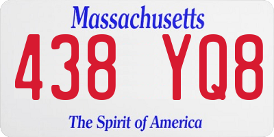 MA license plate 438YQ8