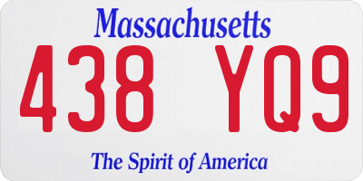 MA license plate 438YQ9