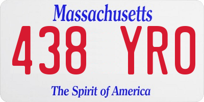 MA license plate 438YR0