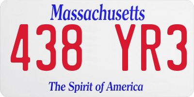 MA license plate 438YR3